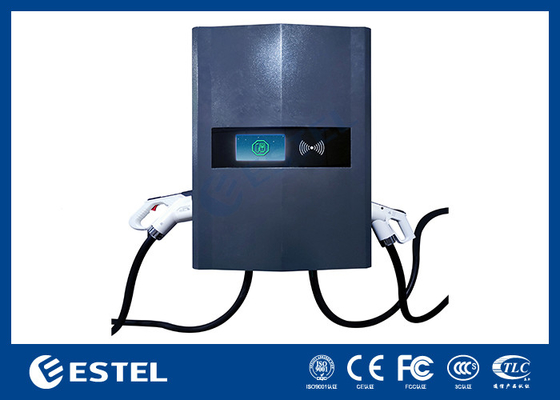 شاحن سريع للسيارات الكهربائية مزدوج السلاح DC 40kw 3Ph Wall Box شاحن للسيارات مع حجرة IP54