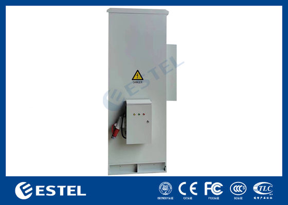 الحوائط المزدوجة 40U IP55 خزانة الاتصالات الخارجية مع PDU وصندوق الجانب 2000W سعة التبريد 220VAC / 48VDC