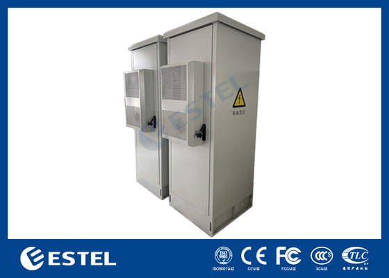 خزانة بطاريات خارجية IP55 22U مع نظام طاقة مقوم مدمج 9 كيلو واط 48 فولت تيار مستمر لتطبيقات الاتصالات