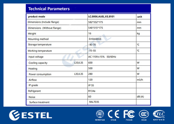 مكيف الهواء AC110V 60Hz 600W سعة تبريد مثالية للبيئات القاسية مع مراقبة عن بعد
