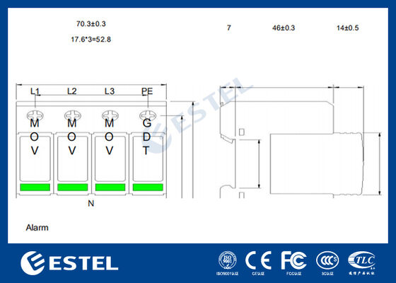 M1L385-40 II جهاز الحماية من التفوق (SPD) لتوزيع الطاقة - 40kA التيار التفوق ، 230V / 400VAC ، منفذ إنذار عن بعد ، تركيب DIN Rail ، IP20 ، حماية الفئة C