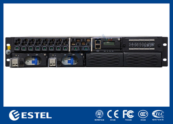 ET48100P5E22 نظام توزيع الطاقة المترددة المثبت على رف لشبكات الاتصالات مع 8 مخرجات إمدادات 2 مدخلات بطارية ومراقبة متكاملة