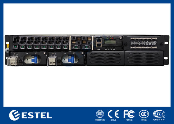 ET48100P5E22 نظام توزيع الطاقة المترددة المثبت على رف لشبكات الاتصالات مع 8 مخرجات إمدادات 2 مدخلات بطارية ومراقبة متكاملة