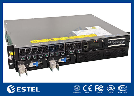 ET48100P5E22 نظام توزيع الطاقة المترددة المثبت على رف لشبكات الاتصالات مع 8 مخرجات إمدادات 2 مدخلات بطارية ومراقبة متكاملة